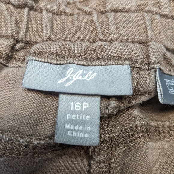 J. Jill genuine fit below waist 100% linen brown wide leg pant w/ drawstring 16P - Picture 4 of 8